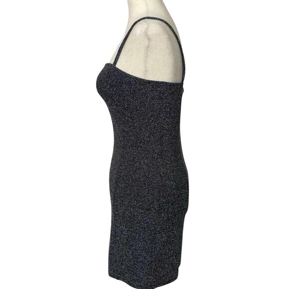 Y2K H&M Divided Silver Metallic Bodycon Mini Dress Women’s Small - Picture 3 of 9
